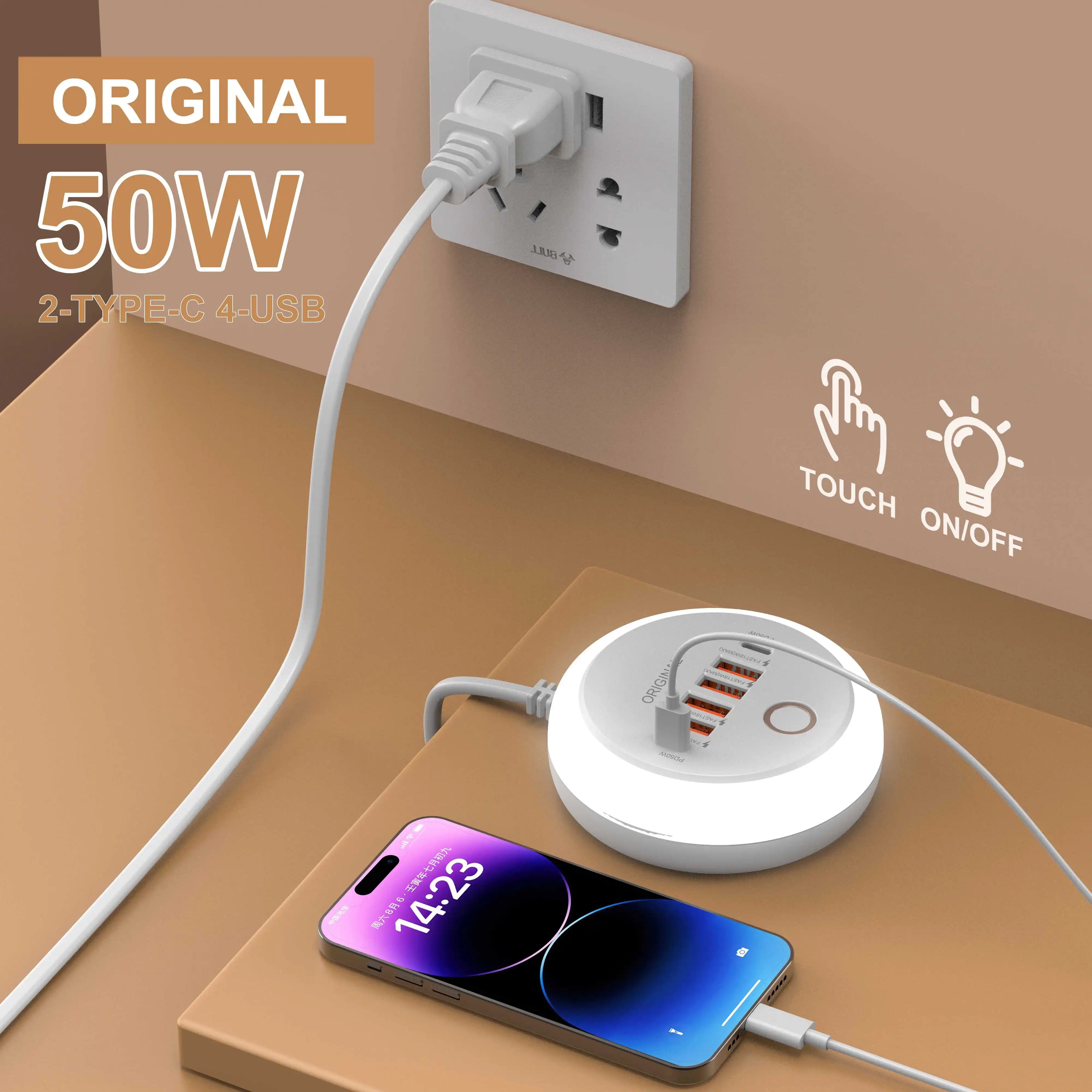 Fast Charger-Adapter 6 Ports PD50W, USB18W